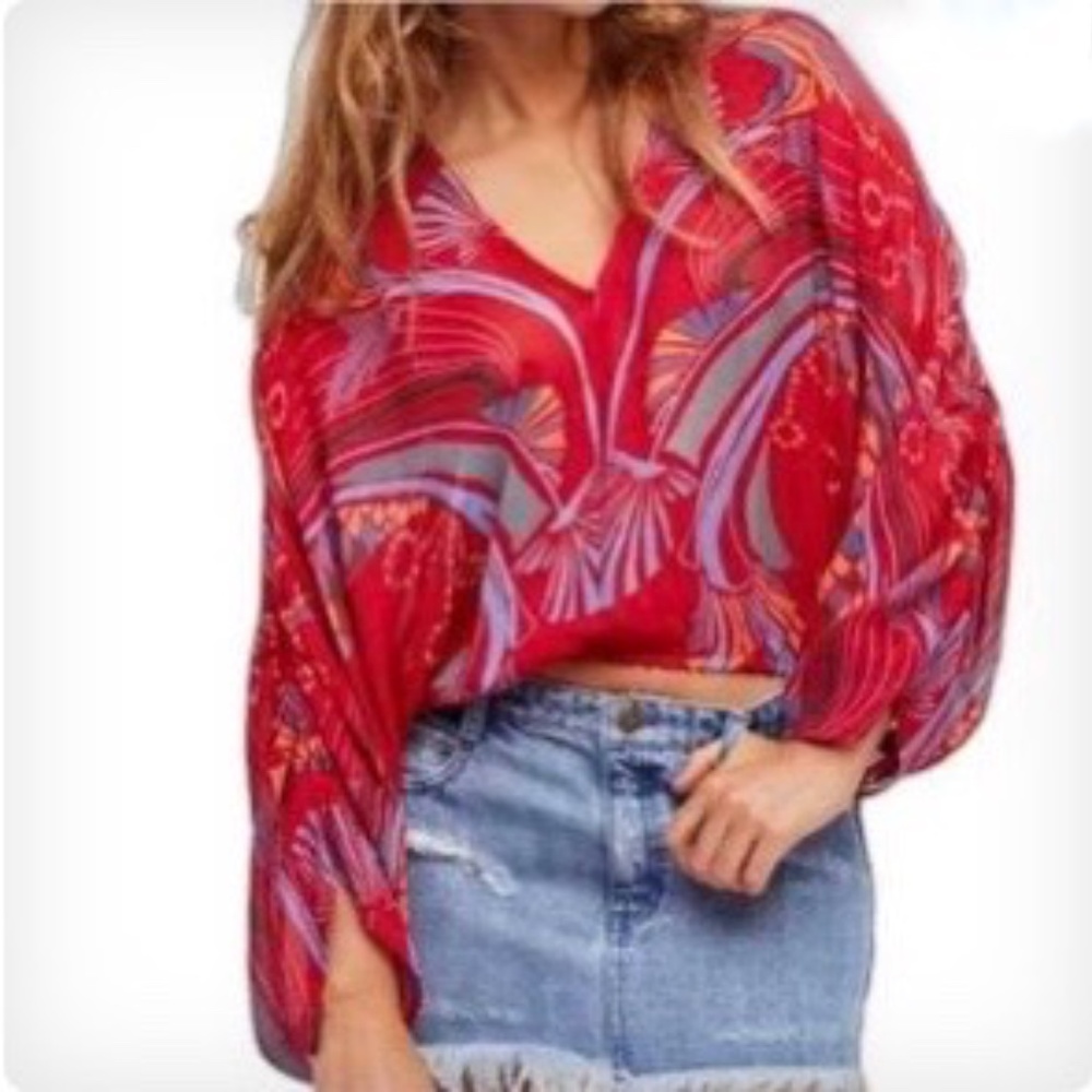 Free People Beneath The Sea Boho Indie Top
